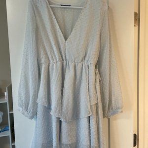 White sheer mid-length dress